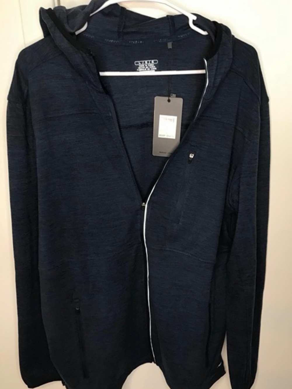 Men's Lightweight Navy Zip Hoodie Jacket